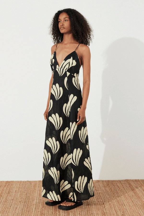 Palm Linen Dress