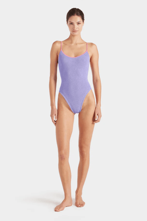 Hunza G | Pamela Swim Contrast Lilac/Bubblegum | Girls with Gems