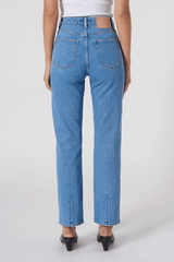 Nico Straight Ophelia by Neuw Denim, a super high-rise relaxed straight-leg jean in vintage indigo with comfort stretch, perfect for stylish everyday wear.