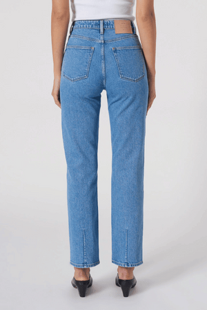 Nico Straight Ophelia by Neuw Denim, a super high-rise relaxed straight-leg jean in vintage indigo with comfort stretch, perfect for stylish everyday wear.