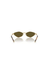 Mu 56ZS brown by Miu Miu, lightweight irregular narrow metal frames with dark brown lenses, perfect for trendy, stylish everyday wear.