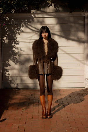 Betty Leather Jacket Chocolate