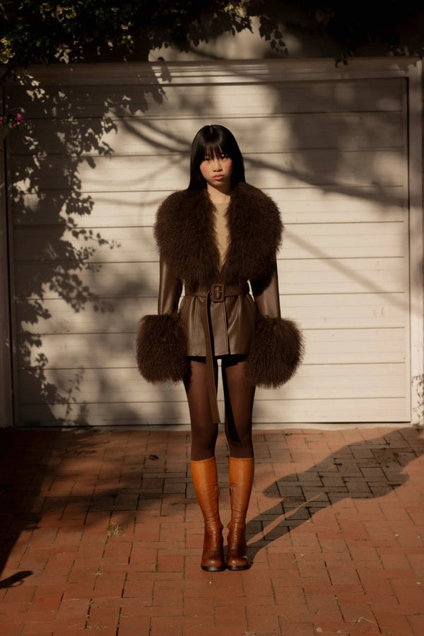 Betty Leather Jacket Chocolate
