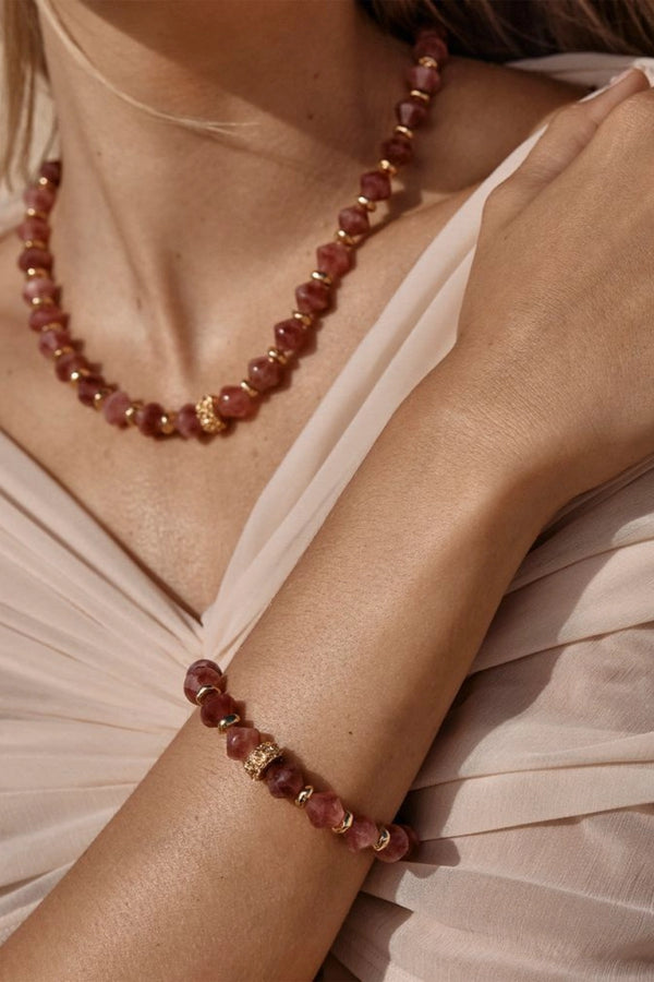 Crimson Necklace by Amber Sceats, tourmaline and gold statement necklace, perfect for elevated occasion styling
