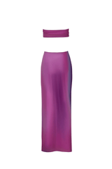 Lila Dress Enchanted by Baobab – Strapless mesh maxi with cutouts, ruching, and a twistable design for multiway styling.