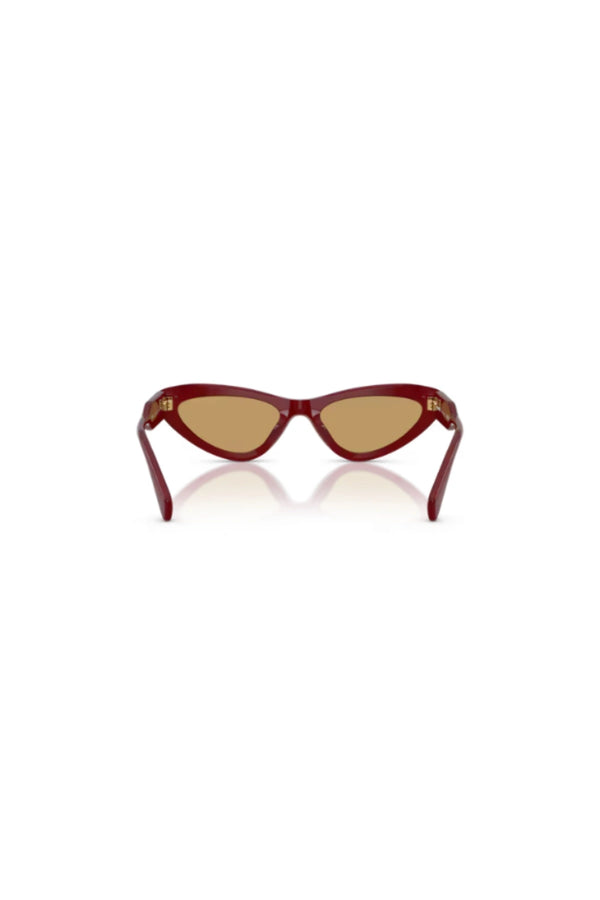 Cat Eye Sunglasses Opal Burgundy by Miu Miu, acetate frame with tinted lenses, perfect for elevated everyday styling