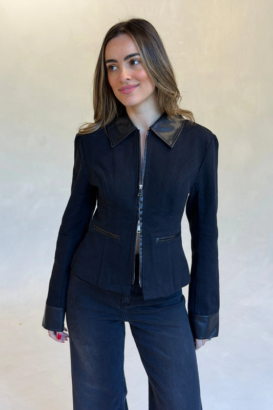 Winnie Fitted Zip Jacket Black