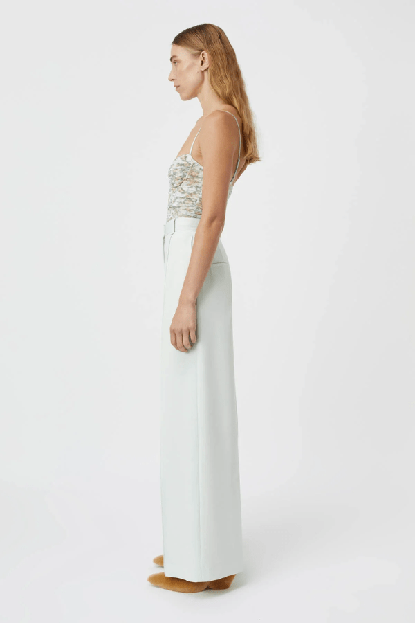 Francis Pant Misty Jade by Camilla and Marc, tailored wide-leg fit with pintuck detail, perfect for polished workdays or chic city styling.