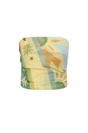 Square Pareo Sundrop by Soleil Soleil, lightweight cotton pareo with a semi-sheer finish for beach days and resort escapes.