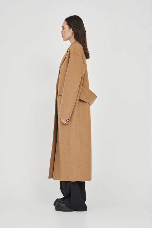 Friend of Audrey | Pearson Double Faced Wool Coat Camel | Girls With Gems