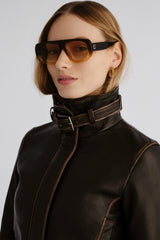 The Dionne Cinnamon by Luv Lou, oversized tort aviator sunglasses with brown lenses for elevated everyday styling