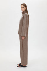 Sabine Pants Chocolate by Camilla and Marc, relaxed tailored wool blend pants, perfect for elevated everyday wear