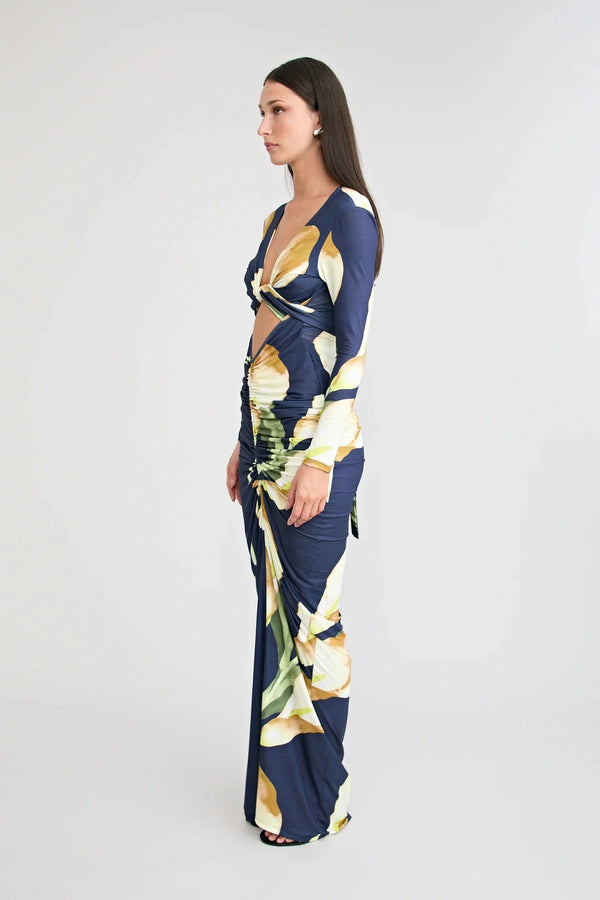 Loni Long Sleeve Dress by Pfeiffer, ruched long sleeve jersey dress, perfect for day to night styling
