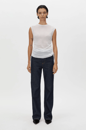 Marjorie Tank Soft White by Camilla and Marc – breathable jersey with side tie details and a sleek neckline, perfect for layering or relaxed weekend wear.
