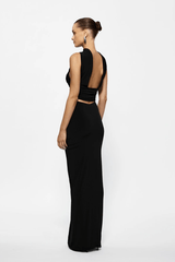 Cassidy Top Black by Effie Kats – A trendy, figure-flattering stretch jersey top with subtle ruching, perfect for day-to-night looks and versatile styling.