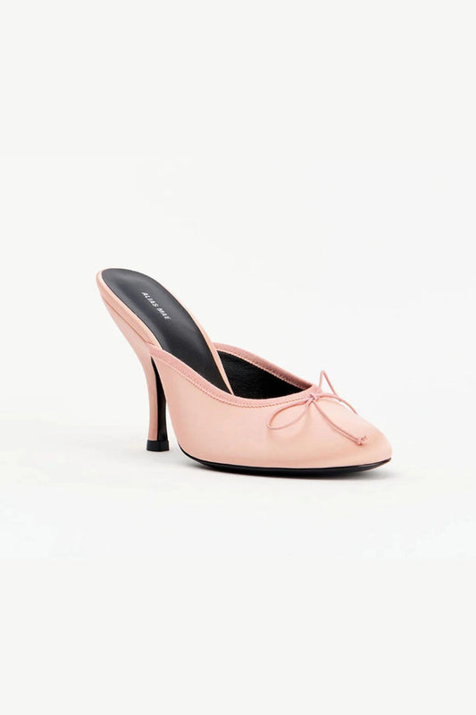 Kaiser Ballet Satin by Alias Mae, satin mule with bow detail and high heel, perfect for elegant evening or event styling