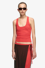 Alyna Contrast Skirt Bitter Choc/Flame