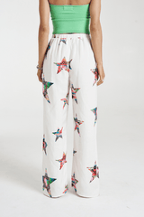 Elastic Waist Pants Star X Lovers by Summi Summi,comfy linen-rayon pants with elastic waist, adjustable drawstring, and pockets, perfect for relaxed, trendy days.
