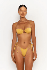 Paloma Bottom Lusso by Sommer Swim, tie side bikini bottoms with brazilian cut. Perfect for beach days or mix and match swim looks.