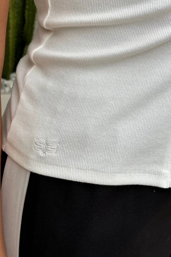 Amy Twist Tank Aqua by Sneaky Link – A trendy and playful cotton blend tank featuring a twisted bodice design. Soft, breathable, and flattering, perfect for layering or solo wear to elevate casual or chic outfits.