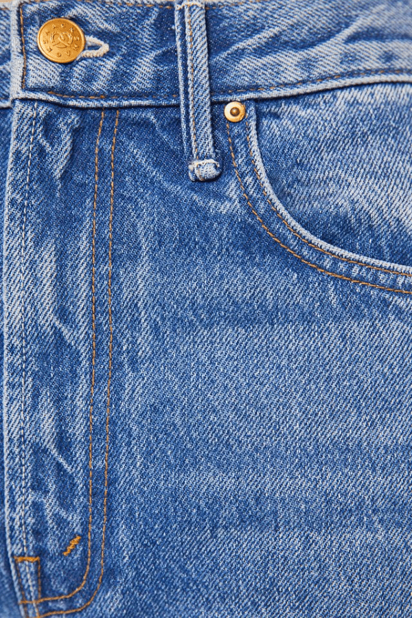 The Lemon Twist Rolling In The Dough by MOTHER, rigid wide-leg jeans with playful candy hardware. Perfect for standout off-duty styling.