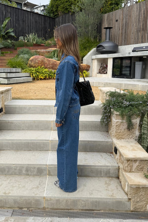 Ella Squire Cinched Denim Jacket Indigo