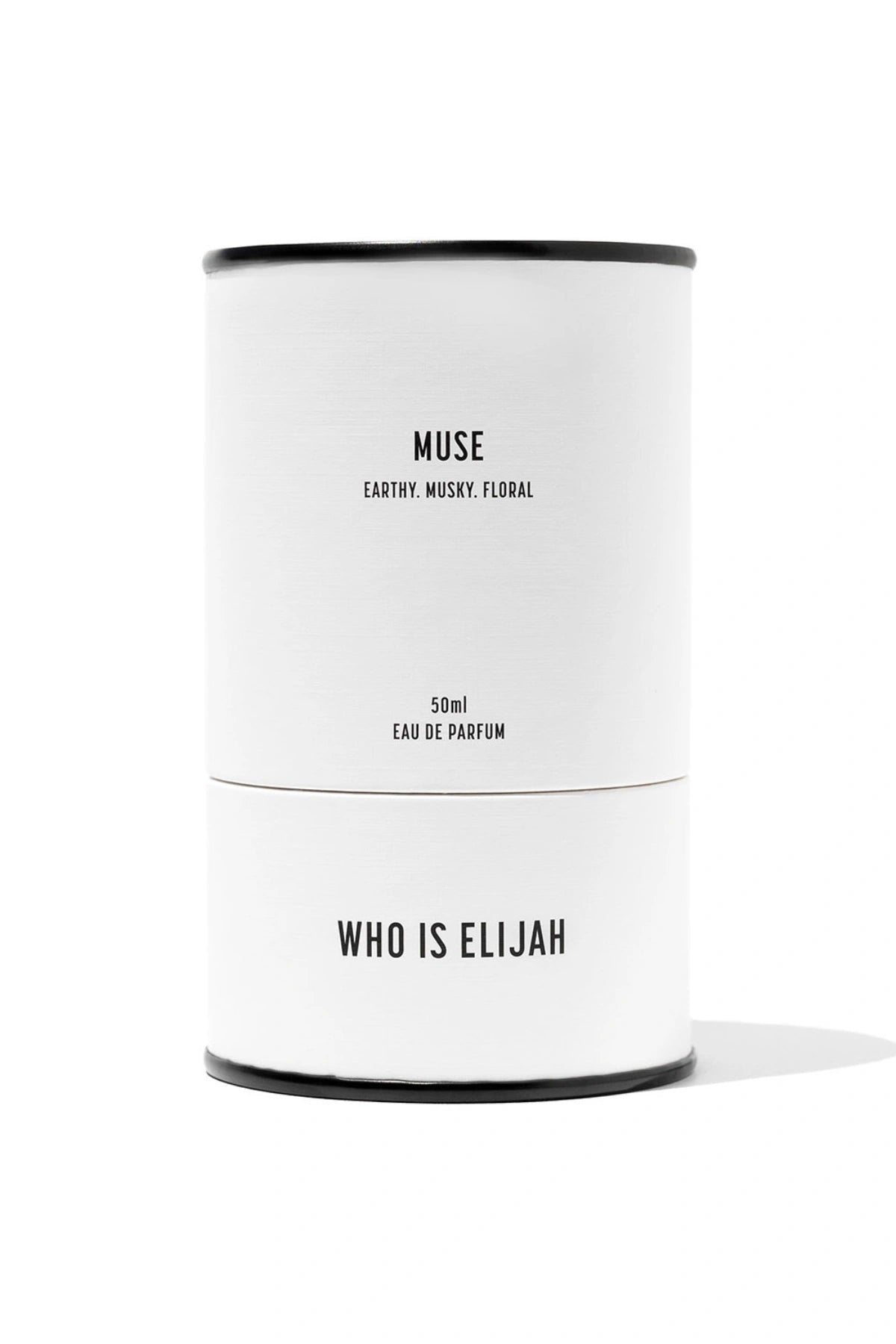 Muse 50ml by Who Is Elijah, a captivating unisex fragrance with tropical solar top notes, warm jasmine heart, and a musky, amberwood base.