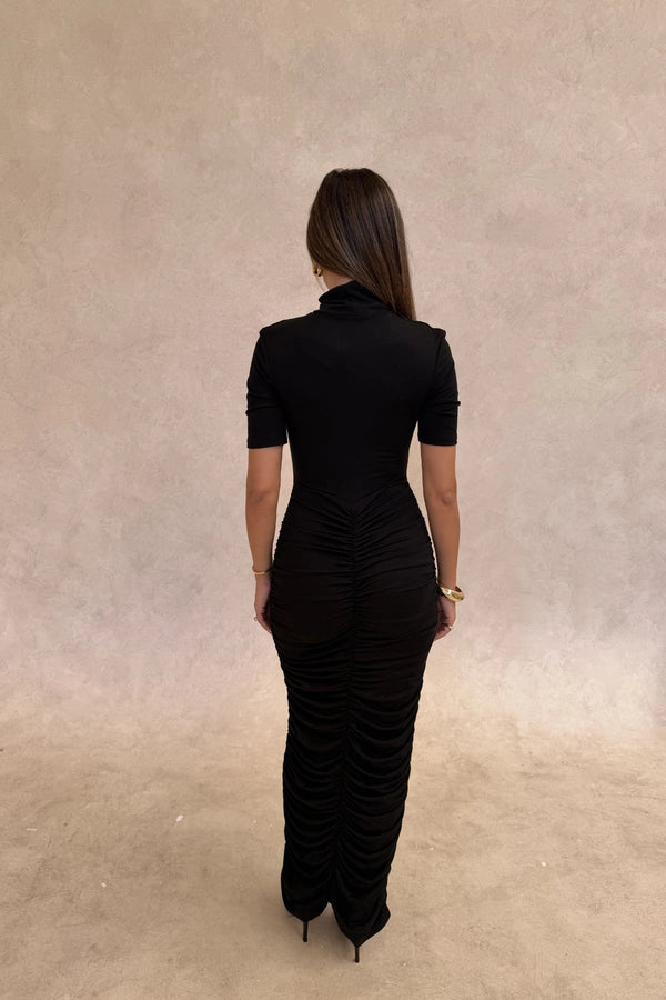 Imana Draped Maxi Dress Black