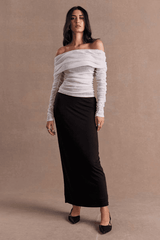 Emara Sleeveless Mini Dress Black by Sovere – fitted mini dress with pleats, keyhole neckline, tie details, and back zipper.