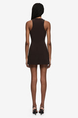 Gemma Racer Mini Dress Espresso by Bec + Bridge, fitted racer neck mini dress, perfect for cocktail events