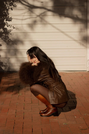 Betty Leather Jacket Chocolate