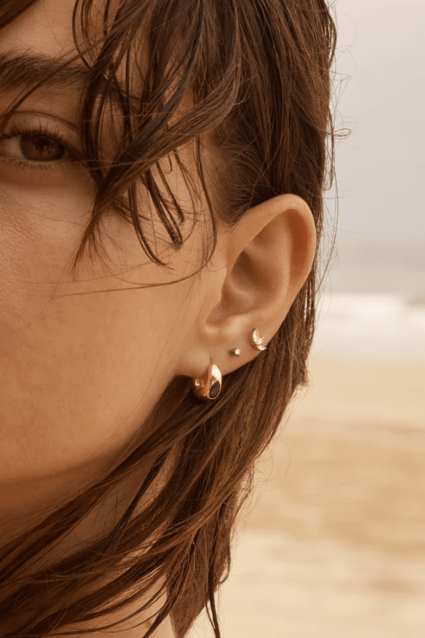 By Charlotte | 18k Gold Vermeil Magnetic Hoops | Girls with Gems