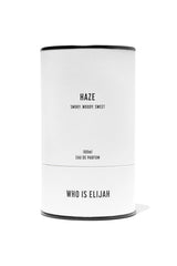 Haze by Who Is Elijah, a unisex scent with pink pepper, orange blossom, clove, chestnut, cedarwood, vanilla, and warm woods.