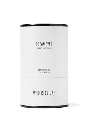 Ocean Eyes 50ML by Who Is Elijah, a refreshing citrus and aquatic fragrance with musk and amberwood undertones.
