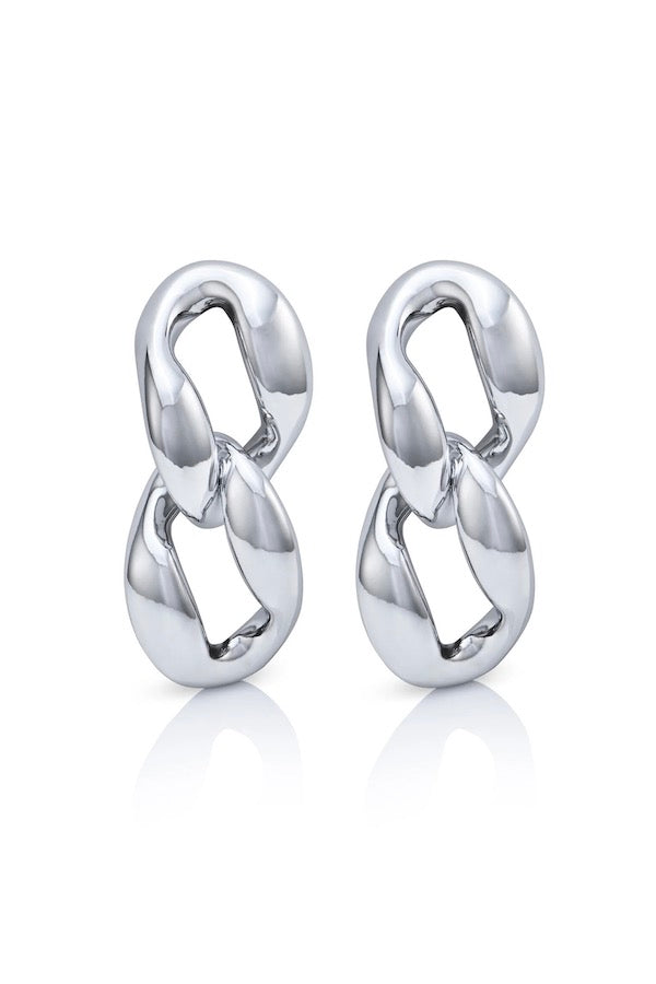 Noah The Label | Double Link Earrings Silver | Girls with Gems