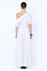 Chantal Off-Shoulder Maxi Dress by Bec + Bridge, this cotton dress features a poplin skirt and jersey bodice. Perfect for summer events.