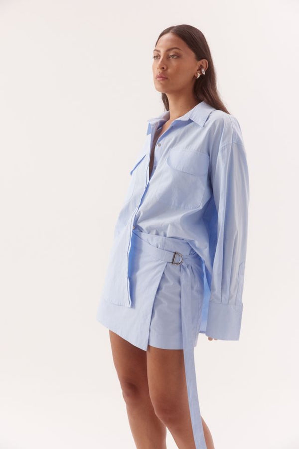 Blume Combo Shirt Dress Blue