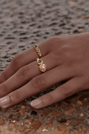 By Charlotte | 18k Gold Vermeil Moonlit Tides Ring | Girls with Gems