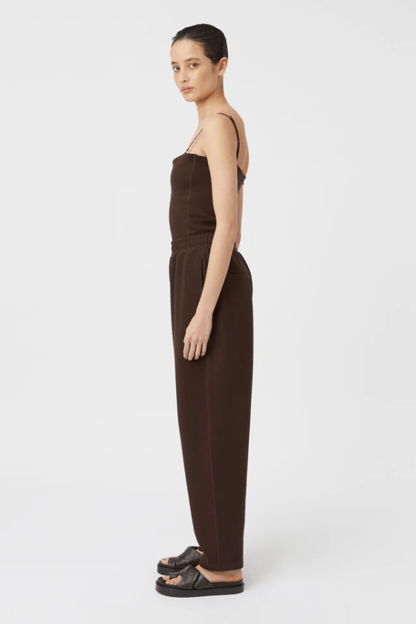Jensen Bodice Espresso by Camilla and Marc – structured cotton bodice with adjustable straps and sleek zip, perfect for trendy off-duty days or layered looks.