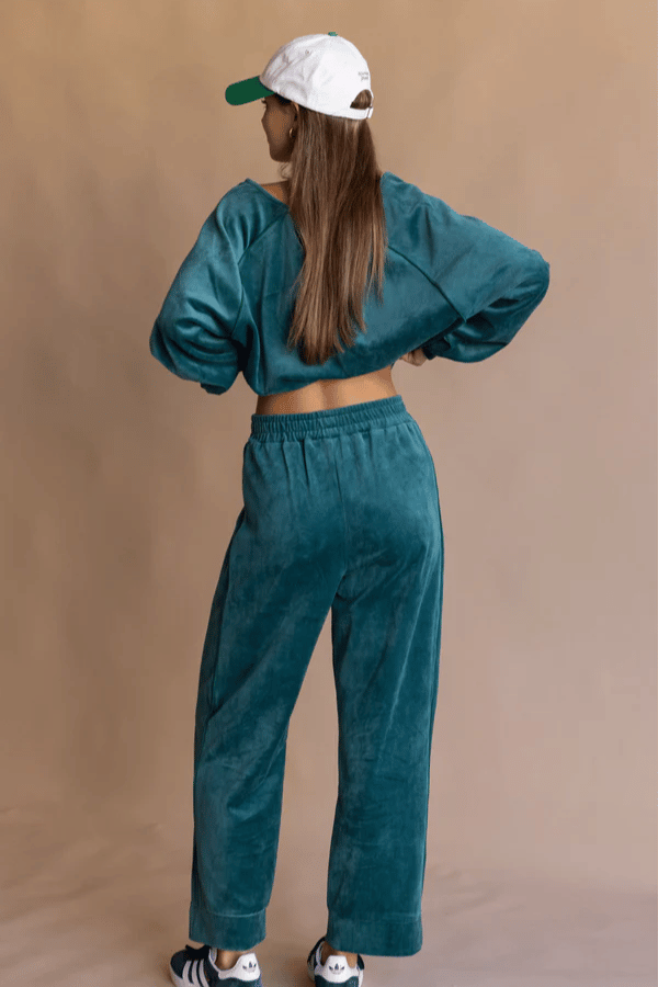 Araminta James | Velour Piping Pant Ivy | Girls with Gems