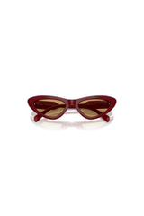 Cat Eye Sunglasses Opal Burgundy by Miu Miu, acetate frame with tinted lenses, perfect for elevated everyday styling