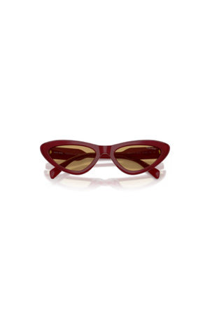 Cat Eye Sunglasses Opal Burgundy by Miu Miu, acetate frame with tinted lenses, perfect for elevated everyday styling