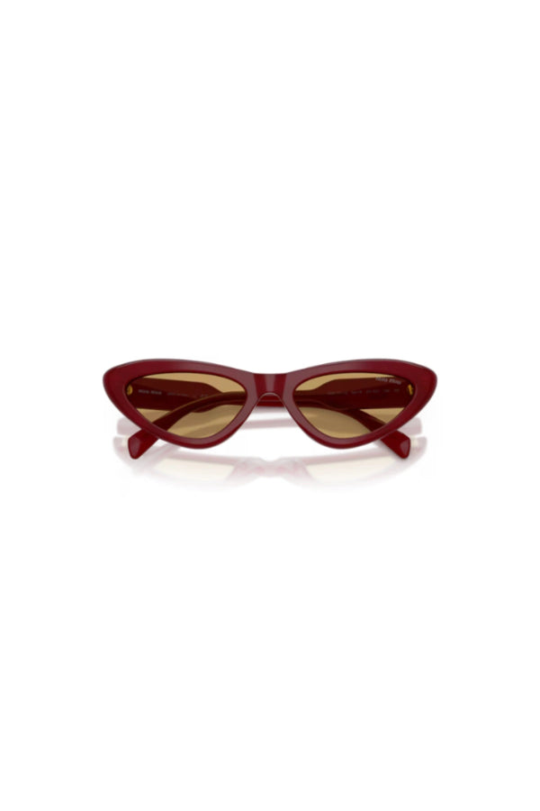 Cat Eye Sunglasses Opal Burgundy by Miu Miu, acetate frame with tinted lenses, perfect for elevated everyday styling