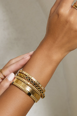 Arms of Eve | Maeve Gold Bracelet Black | Girls with Gems