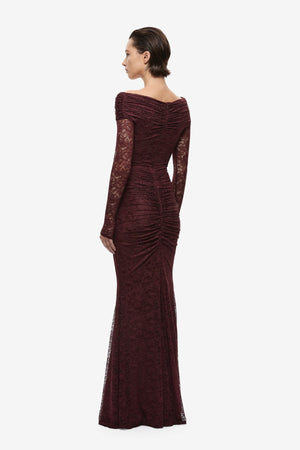 The Kali Ruffle Lace Maxi Currant