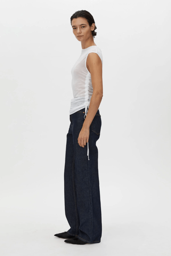 Marjorie Tank Soft White by Camilla and Marc – breathable jersey with side tie details and a sleek neckline, perfect for layering or relaxed weekend wear.