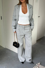 Ella Squire Single Breasted Blazer Grey