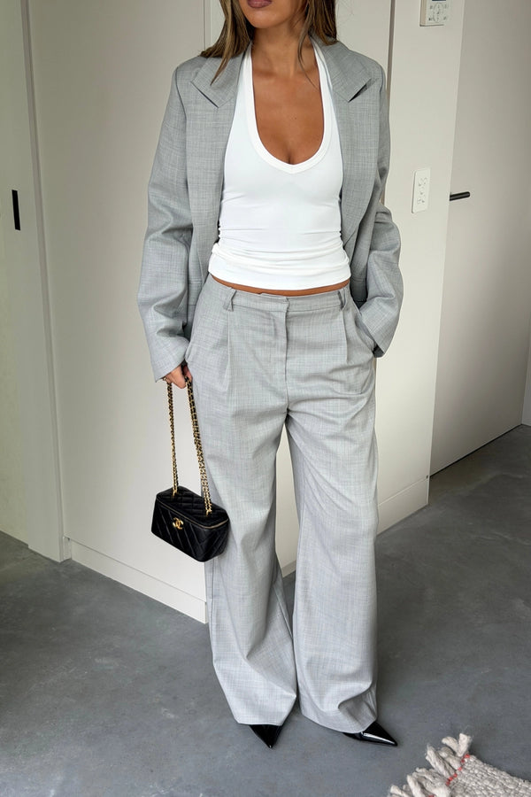 Ella Squire Single Breasted Blazer Grey