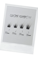 Cluster  Fluffies 0.3 by OWN Beauty Essentials, soft L curl cluster lashes with a 6mm base for a lifted, linear effect. Vegan-friendly, cruelty-free, and perfect for subtle volume and fullness.