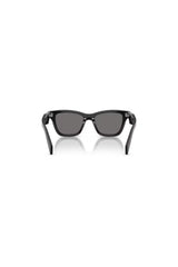 Butterfly Sunglasses in Black by Prada, featuring a bold butterfly shape with faceted temples and signature branding. Perfect for everyday edge.